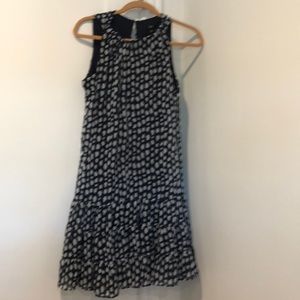 Navy/white print dress